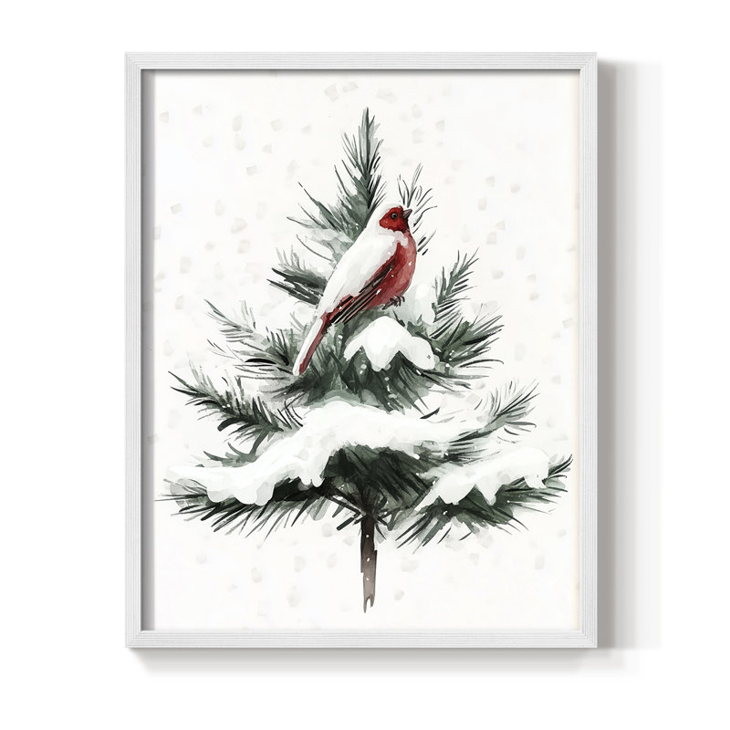 «Christmas Holiday Art» CDXXI, reproduction encadrée - bois massif, H 30 po x l 24 po, Blanc