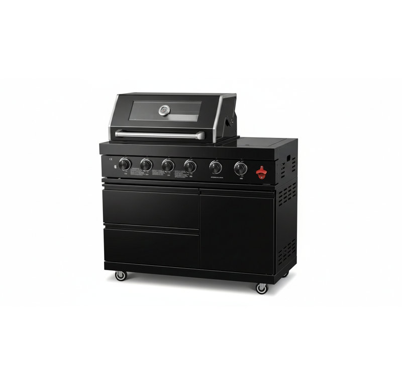 Barbecue au propane à quatre brûleurs pour îlot de cuisine extérieure