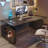 Black Rectangular Hight adjustable Solid wood Desks-108189803