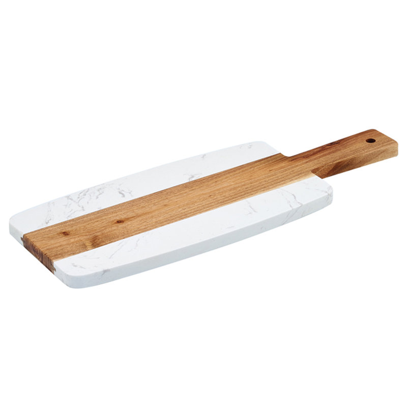Ensemble de plateaux de service avec plateau à charcuterie en marbre et bois Loon Peak®