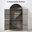 72" Arched Outdoor Wicker Storage Cabinet With Doors And Adjustable Shelves, Grey