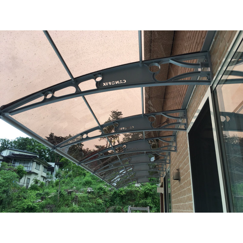 Menands  3.5m Width x 1.5m Depth Door Canopy Grey-Bracket Bronze-Sheet