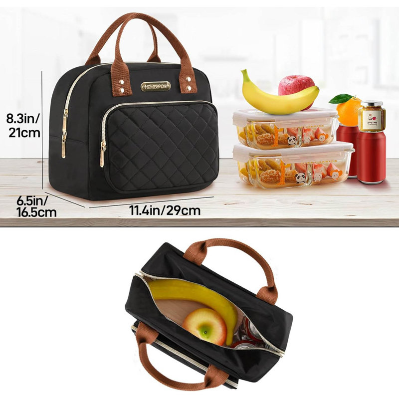 Insulated Lunch Bag, Golden Black