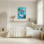 Renard chevauchant un requin dans une baignoire, reproduction d'art sur toile tendue, ensemble de 1-1318351322