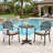 27" Round All-Weather Outdoor Patio Bistro Table, Rust-Proof Cast Aluminum Frame & Breathable Hollow Tabletop, Anti-Slip Foot Pads Suitable For Patio, Backyard