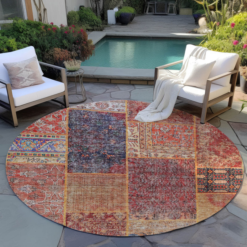 Tapis intérieur / extérieur Mcelwaney, Rond 8 pi