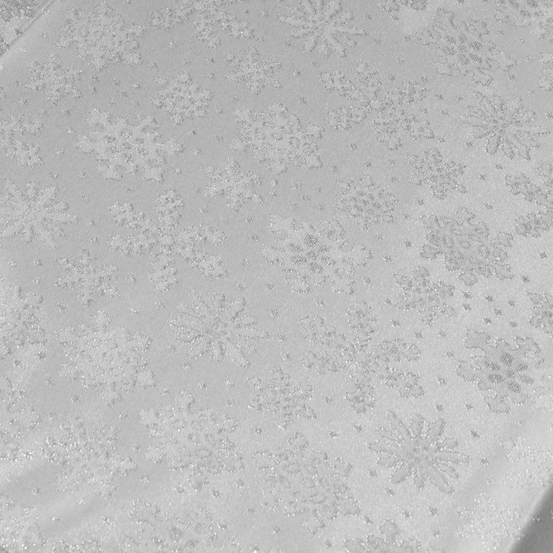 Kalell Brocade Dining Linens, 144" x 56", Silver