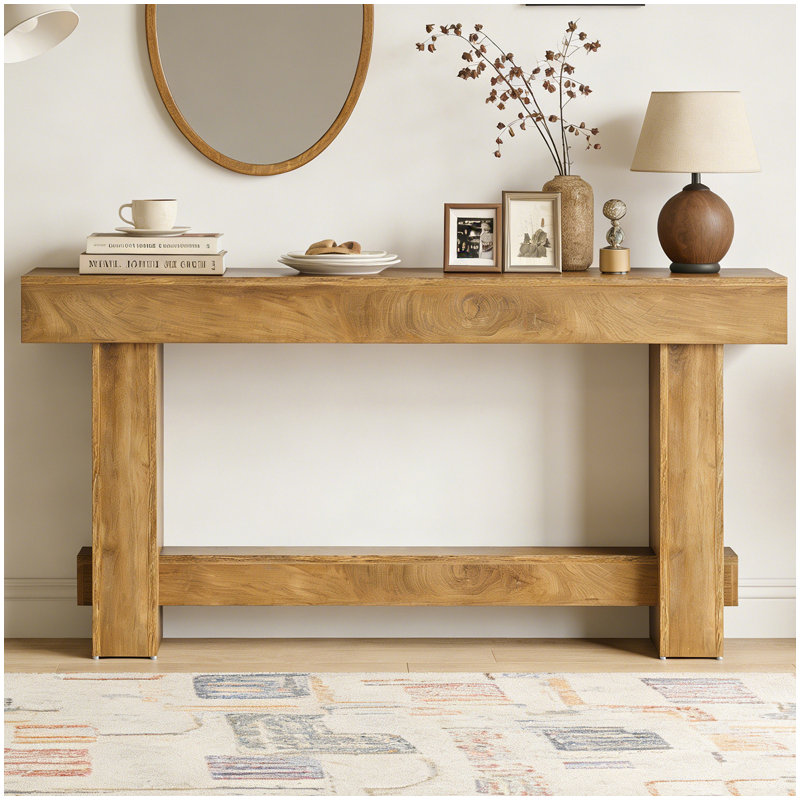 Wooden Farmhouse Sofa Hallway Console Table