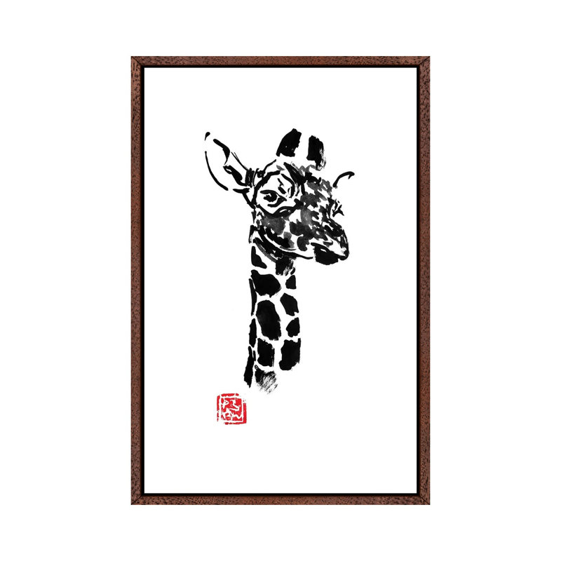 Giraffe by Péchane - Print on Canvas, Classic Brown Wood Framed, 152.5 cm H x 101.5 cm W