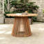 Table de salle à manger en bois de 46,6 pouces pour le style harmonieux de la pelouse et de la piscine, conception distinctive, entretien extérieur rond à l'ombre, esthétique unique, construction stable, surface de repas abondante