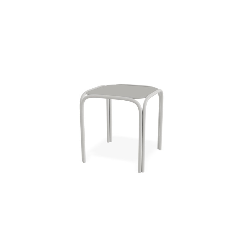 Outdoor Square Side Table, Brown/Snow