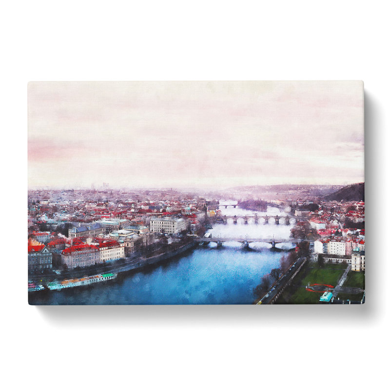 Prague Czech Republic Skyline - Wrapped Canvas Print, 30cm H x 45cm W x 4cm D