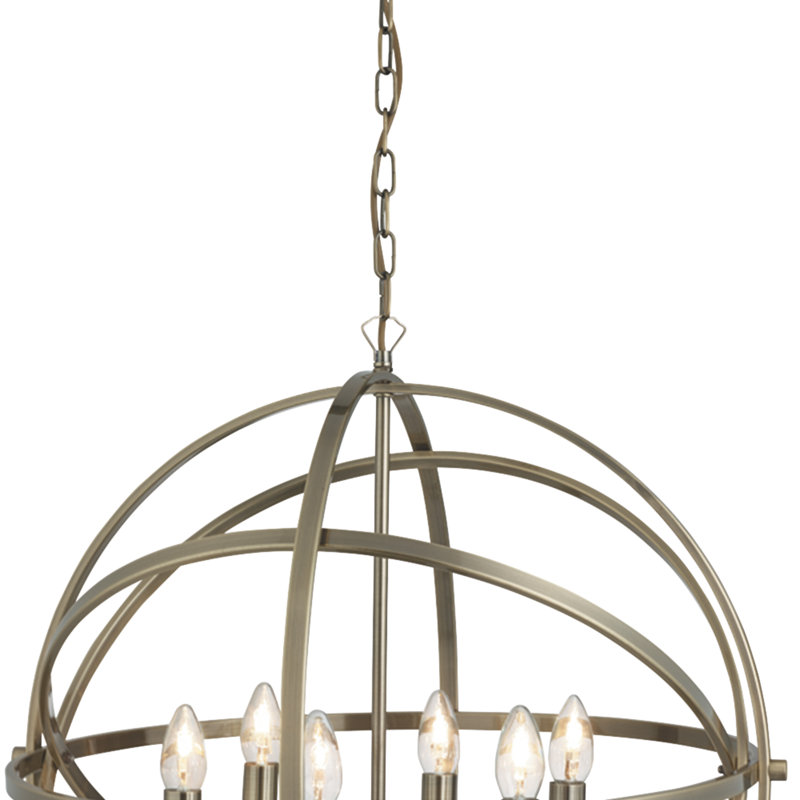 Kirsten 4-Light Chandelier, 60cm W, Antique Brass, 6