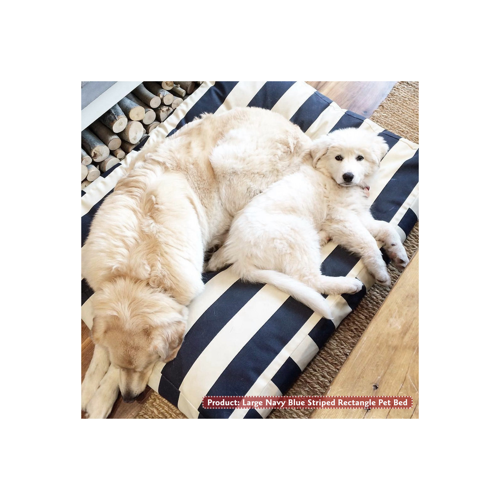 Majestic Washable Pet Bed, Navy Blue, Extra Large (42" W x 50" D x 5" H)