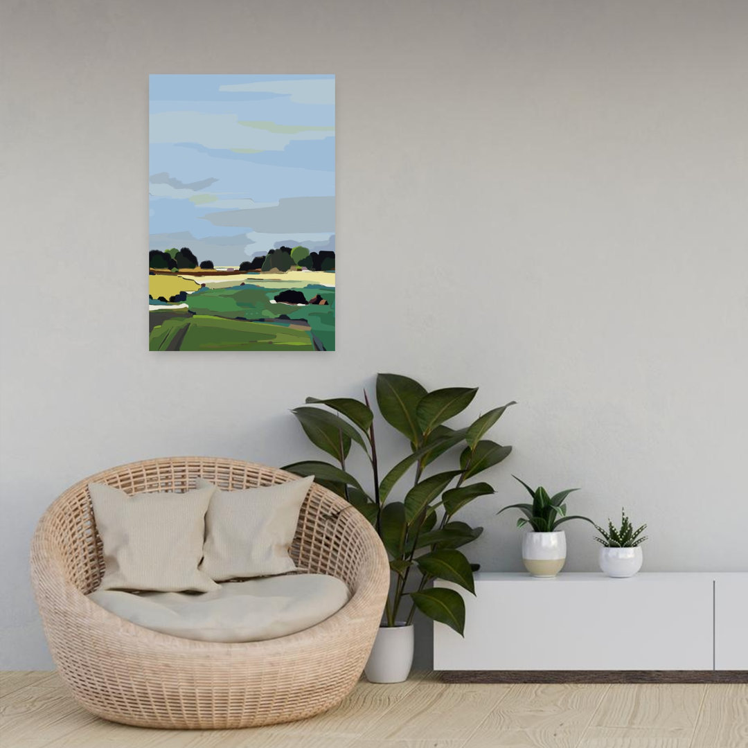 Abstract Countryside Scene Abstract Modern Peaceful Landscape Nature Wall Art Print