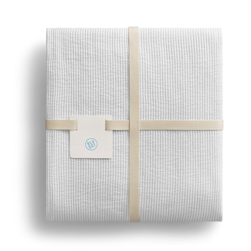 Ripple Coverlet Set, White/Putty, King Bedspread + 2 King Shams