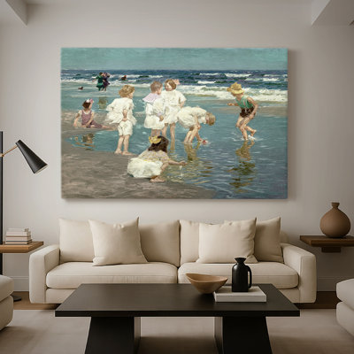 Children Playing in the Surf (or Happy Days)-Edward Henry Potthast-Gallery Wrapped Canvas-c. 1910s–1920s