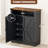 32'' Farmhouse Shoe Storage Cabinet with Barn Doors, Wood Entryway Organizer with 2-Tier Open Shelf and Adjustable Shelves-1290599916