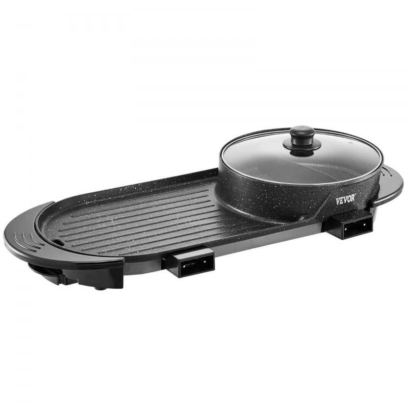 Hot Pot with Grill 2200W 2-in-1 Electric Smokeless Grill Hot Pot for 1-6 People