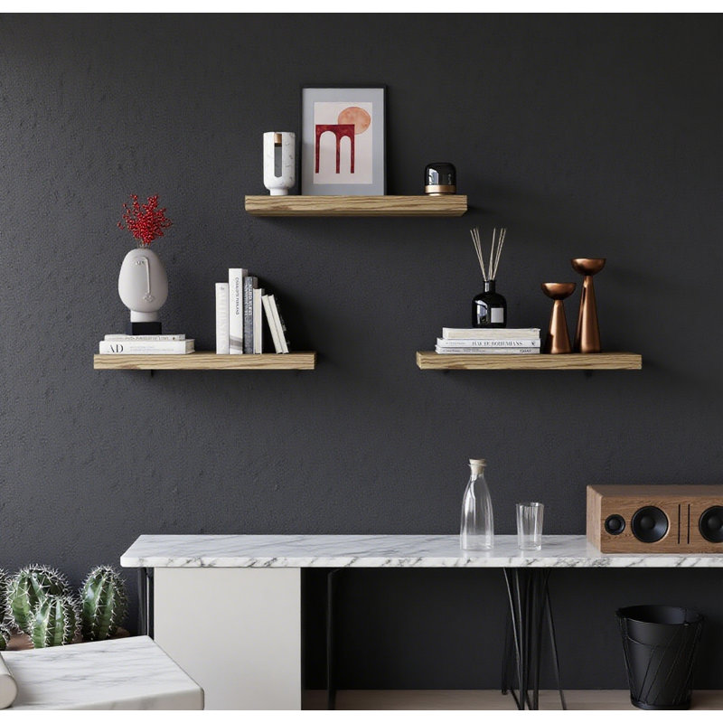 Ensemble de 3 tablettes flottantes pour la décoration murale, tablettes de présentation peu encombrantes pour le salon, la chambre à coucher, la salle de bain et la cuisine
