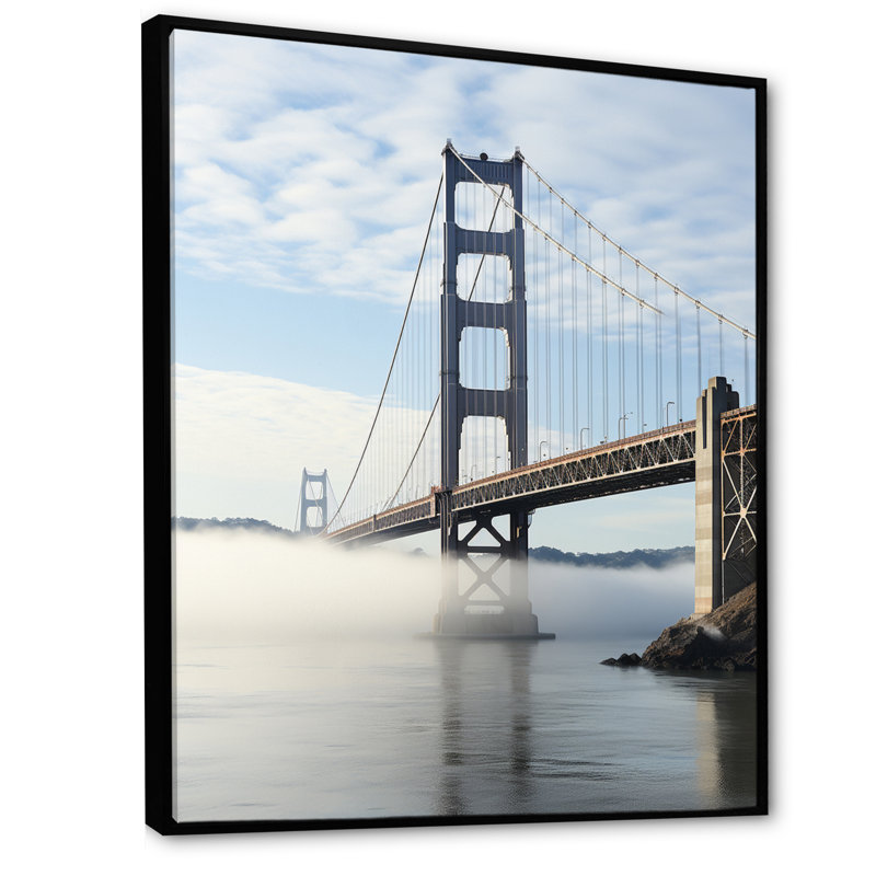 «Ciqala Grey Bridge Majestic Arch Graphite I», reproduction sur toile, H 32 po x l 16 po x P 1 po, Cadre flottant noir