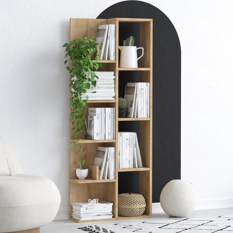Baugus 150cm H x 60cm W Standard Bookcase, Oak