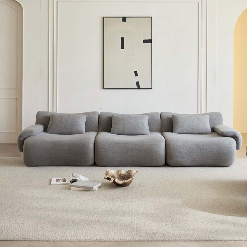 Modular Sectional Sofa, Compressed Sectional Sofa, Light Grey