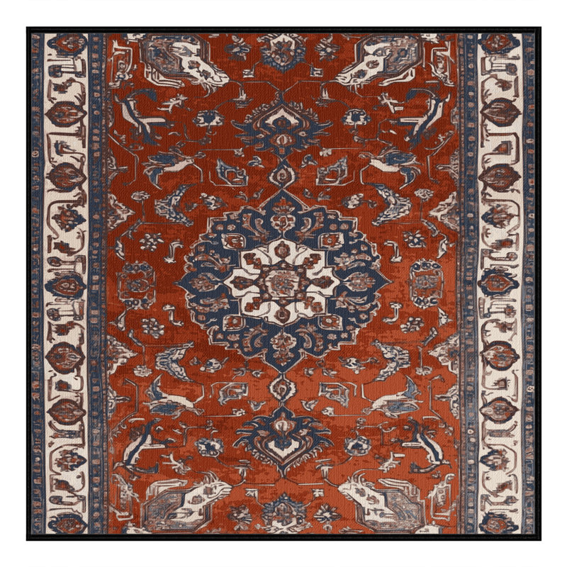 Machine Washable Persian Brown Area Rug, Square 3'