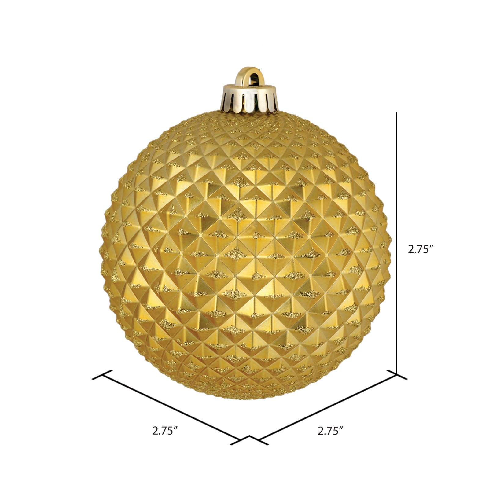 Durian Glitter Ball Ornament, Gold