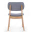 Ensemble de 2 chaises de salle à manger rembourrées Mid-Century avec structure en bois d'hévéa, noyer et gris clair-363362066-363362067