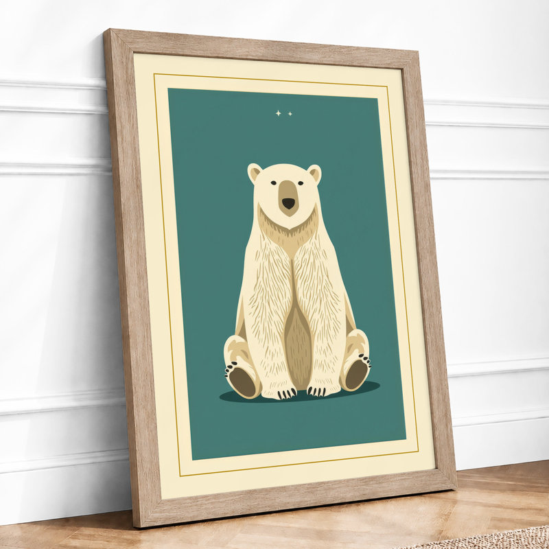 Gentle Bear Modern - Framed Print, Oak, A3 - 42.0 x 29.7 cm