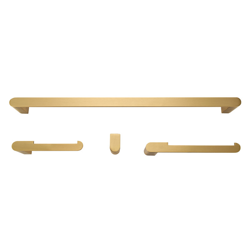 4 - Piece Bathroom Hardware Set, Matte Gold