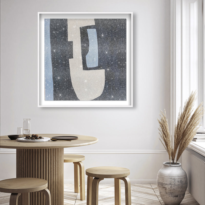 Contours of Silence II Shadowbox Abstract Print by Oliver Gal, Black Frame, 12 x 12, 41.5"H x 41.5"W, White Frame