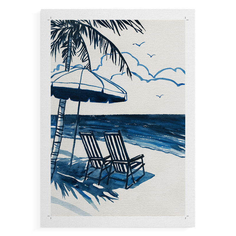 Croquis de côte - Palm Beach - impression sur toile seulement - non encadrée, H 12 po x l 8 po