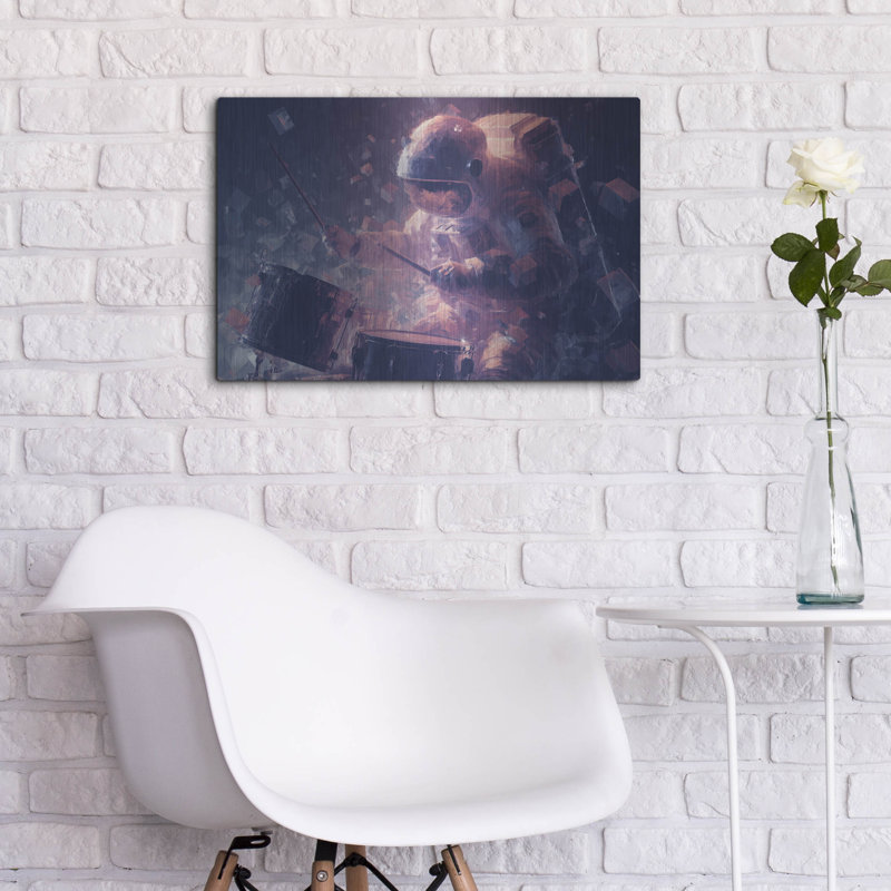  'Galactic Percussionist' by Ann Klee Metal Wall Art, 24" x 16", 16" H x 24" W
