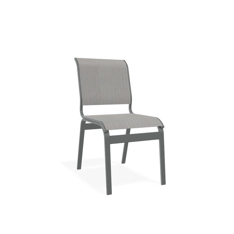 Chaise d'appoint de salle à manger Hiraku, Graphite texturé, Amalfi