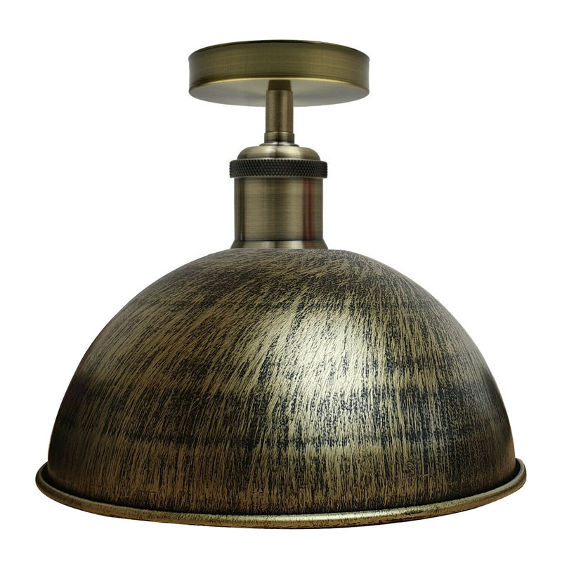 Nadeau Semi Flush Mount, Brushed Brass, Green Brass