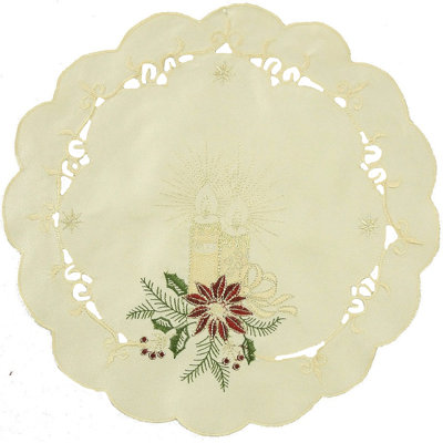 Napperon 12" golden lueur brodée nappe