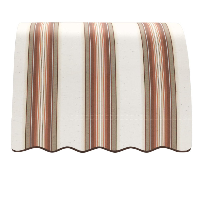 Awntech Savannah Acrylic Fabric Fixed Awning, Brown/Tan/Terracotta Multi, 31" H x 52.5" W x 24" D
