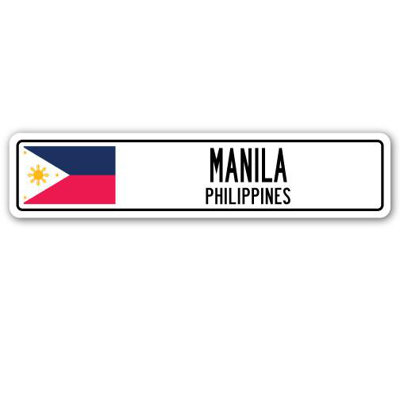 Plaque de rue en aluminium à Manille, Philippines