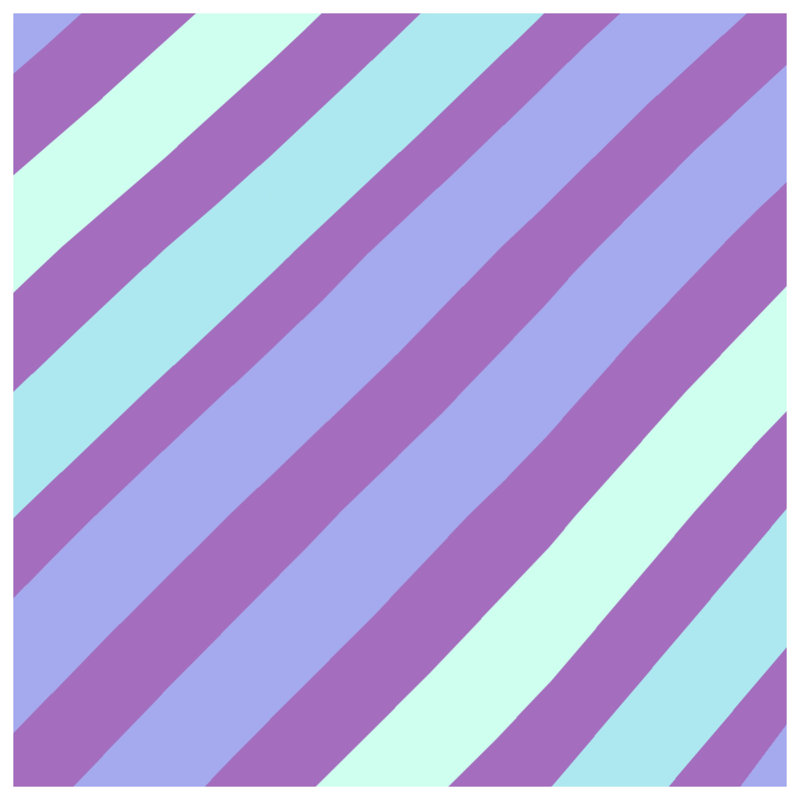 Coussins décoratifs mauves à rayures diagonales et turquoise, 26 x 26 pouces