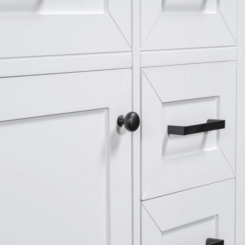 Meuble-lavabo de 30 po sans lavabo, base d'armoire seulement, armoire de salle de bain avec tiroirs, structure solide et panneau en bois aggloméré