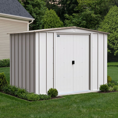 8x6 Classic Steel Storage Shed Eggshell