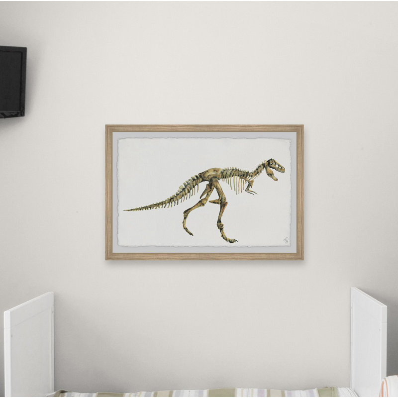 Liam Big Dino Skeleton - Single Picture Frame Painting, 38cm H x 45cm W