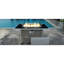 Table de foyer d'extérieur au gaz propane de 43 pouces, tissage rectangulaire ouvert 60000 avec pare-vent en verre pour patio, terrasse, jardin, cour arrière - gris, avec pierres bleues, couvercle rouille amovible et espace de rangement de 20 lb-1588906194