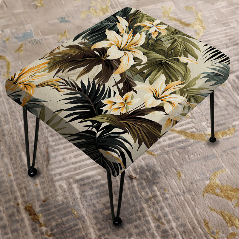 Cocoteraie motif tropical - repose-pieds rectangulaire tropical