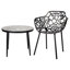 Rabia Side Table with Glass Top Flower Pattern Design and Aluminum Base-1864186807