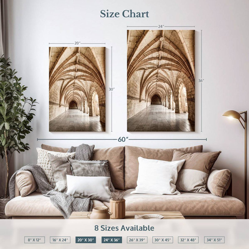 Aime Jeronimos Monastery Corridor, 36" H x 24" W