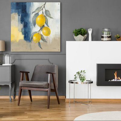  «Lemons From The South 2» par Silvia Vassileva, art mural en verre acrylique, 36 po x 36 po