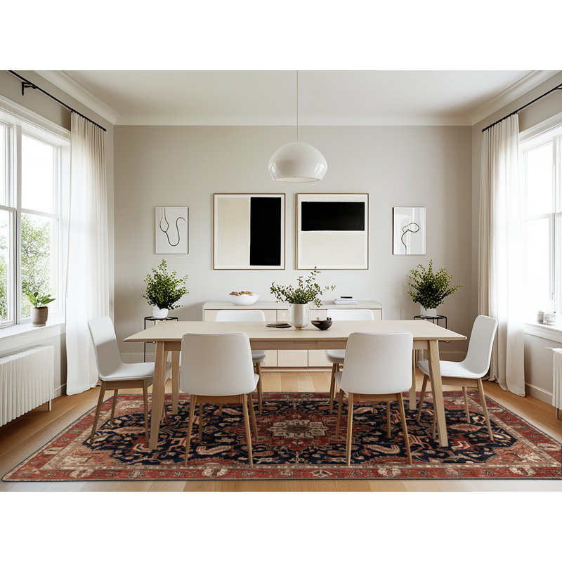 Machine Washable Persian Brown Area Rug, Rectangle 7' x 10'
